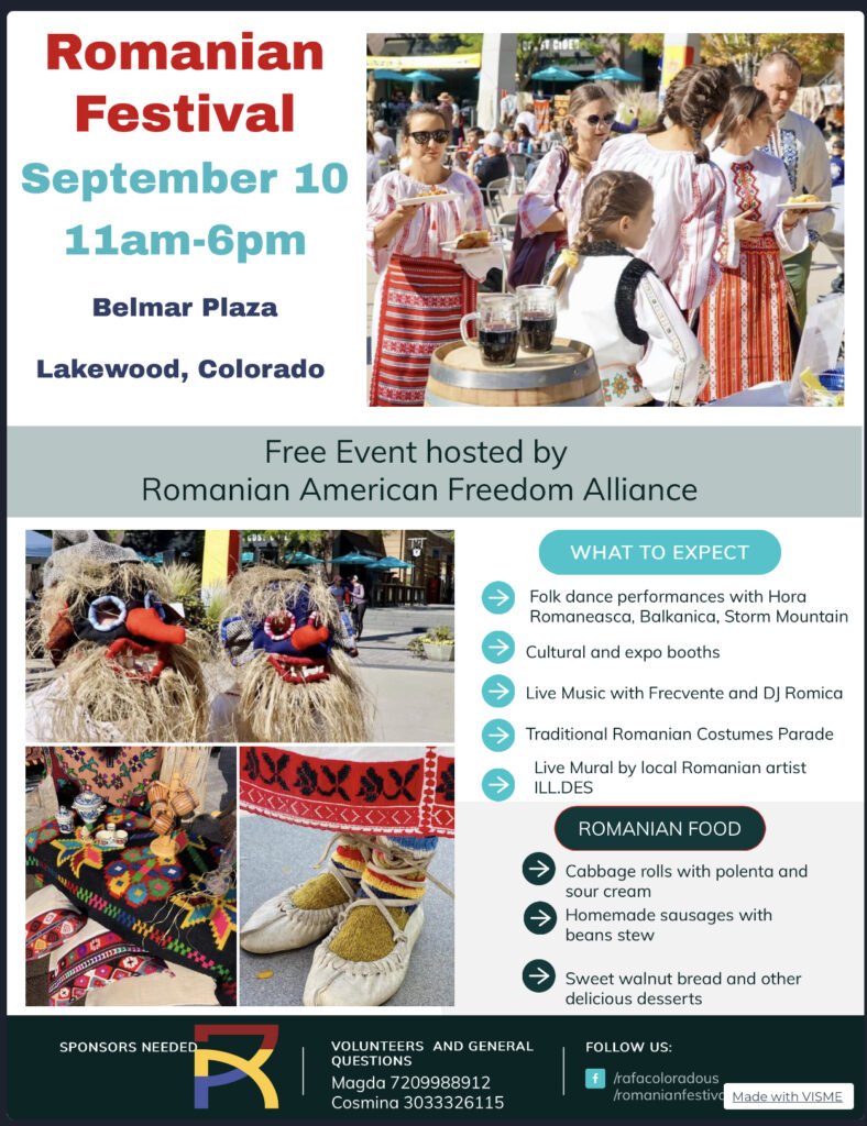 Romanian American Freedom Alliance Romanian Festival 2023 flyer